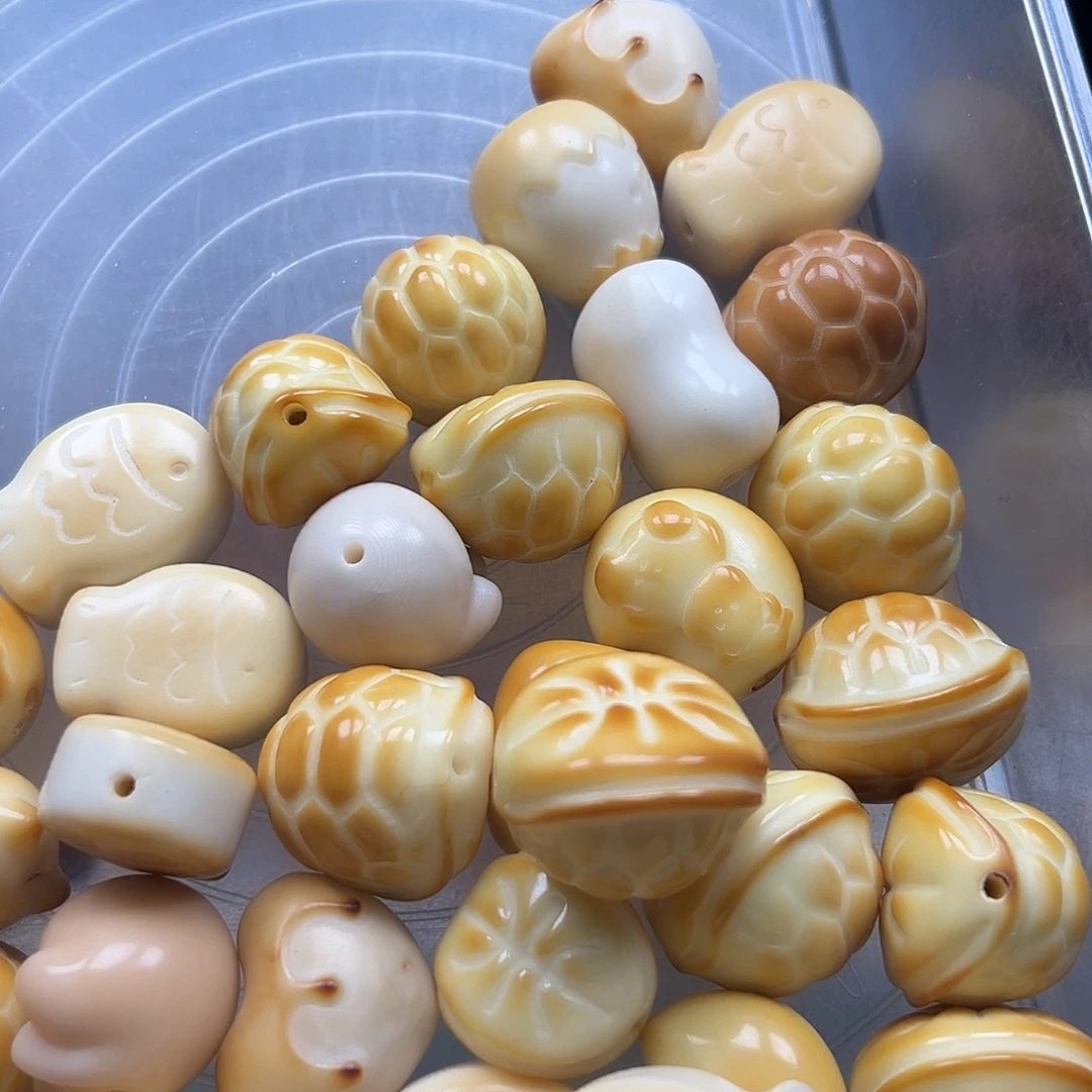 不***名菩提根/象牙果手串微瑕牙果混33颗