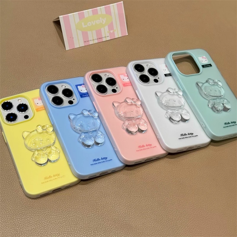 水晶KT猫适用小米15手机壳红米K80/70/60果冻二合一NOTE14/13Pro