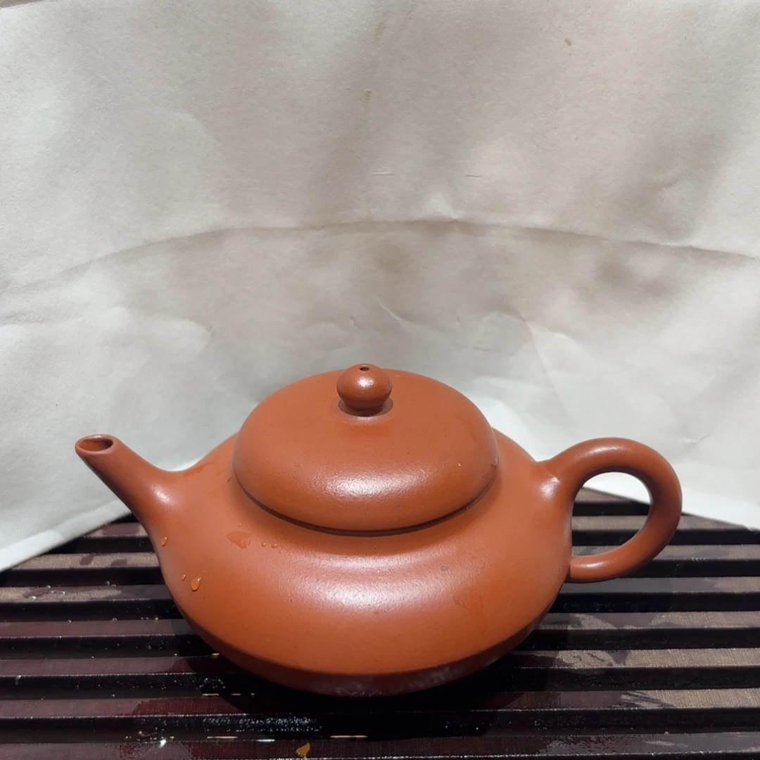 茶壶紫砂红泥 全手 80年代 合欢