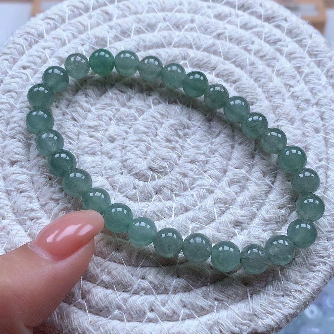 翡翠未镶嵌手链油青7.0