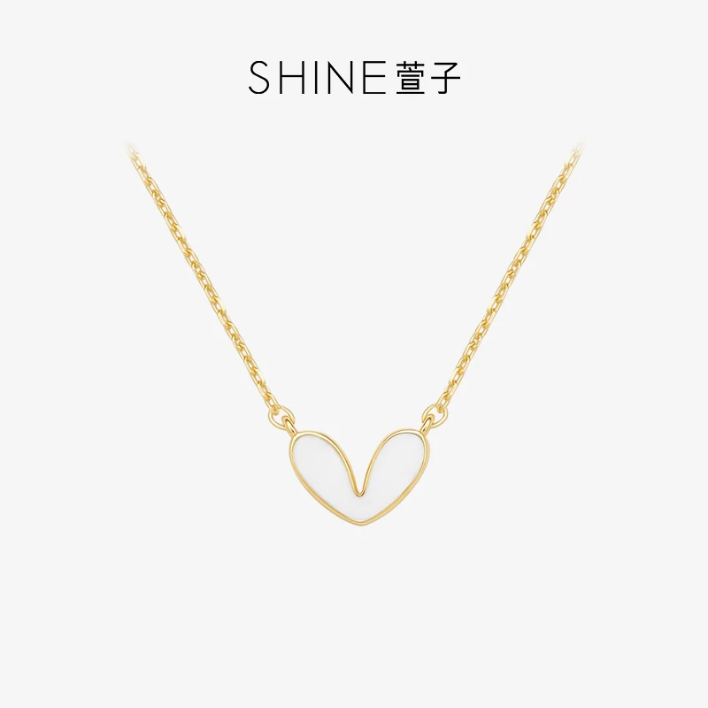 萱子 坠链均925银 S925银百搭爱心素款设计感小项链