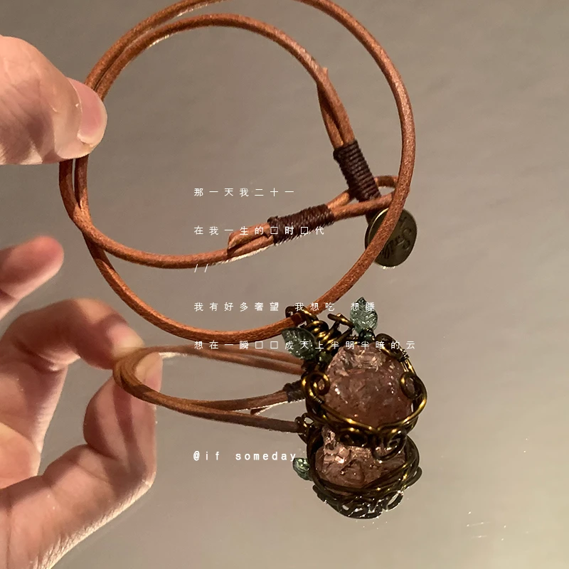 合金莫桑石项链 【烟柳】时尚个性中古项链小众百搭设计感复古宫廷