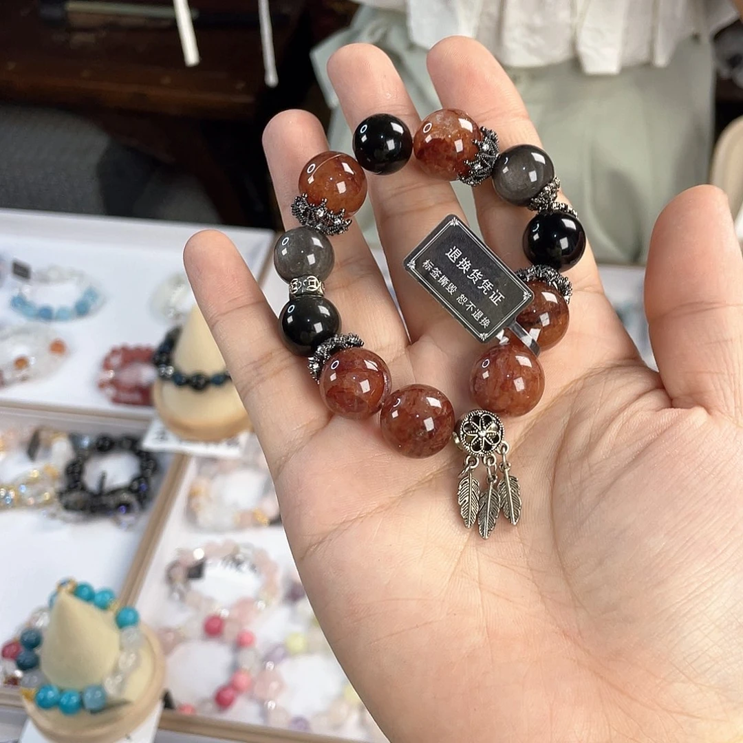 水晶手链银S925镀金镶嵌