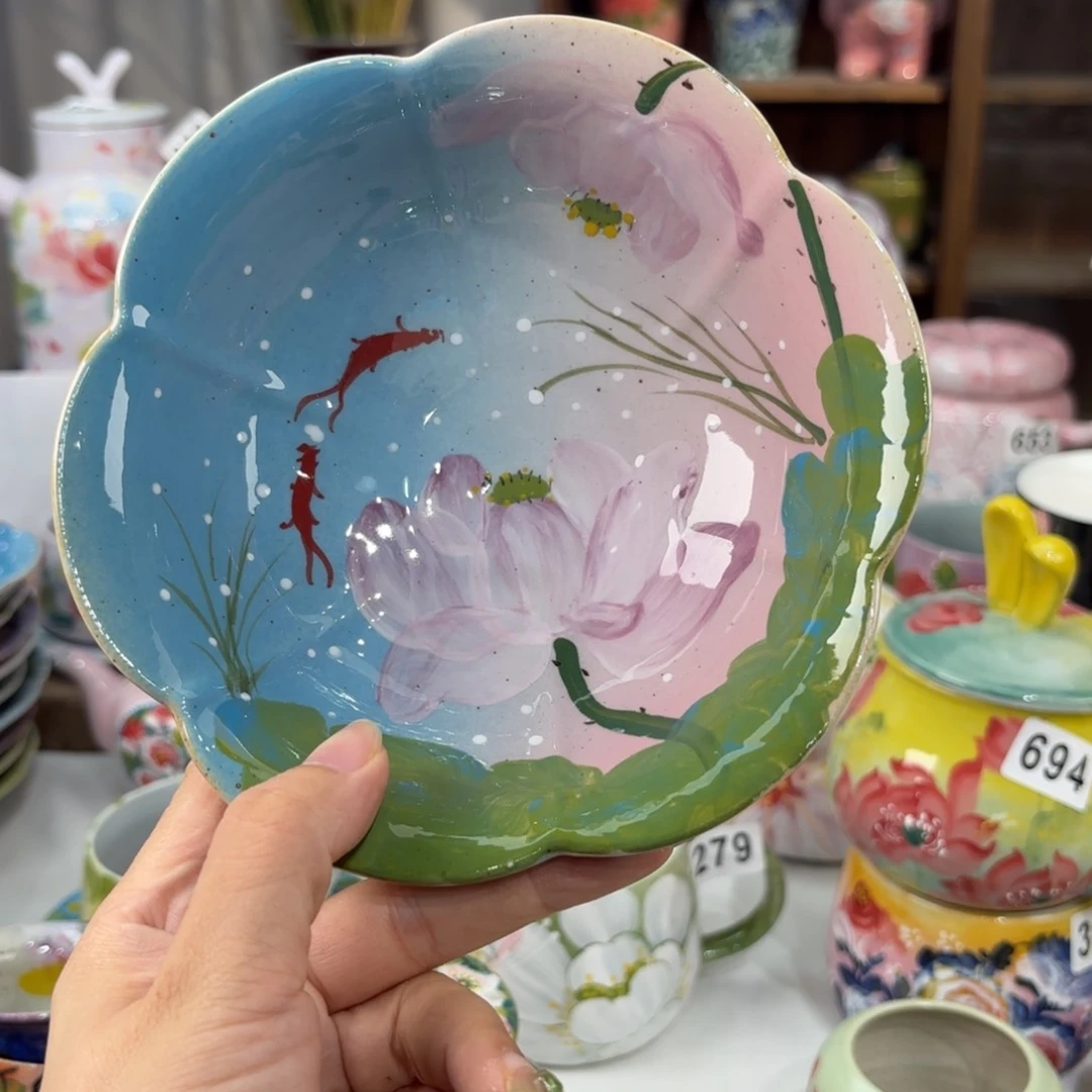 景德镇手绘高温釉下彩陶瓷茶具