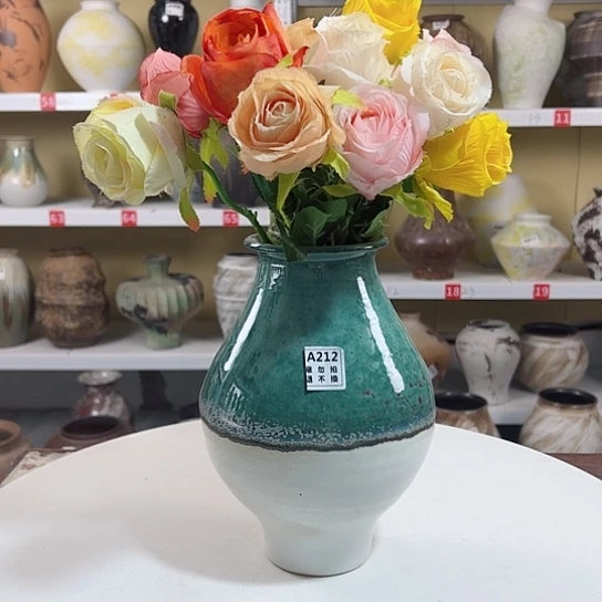 瓶高26口8陶瓷花瓶摆件。212