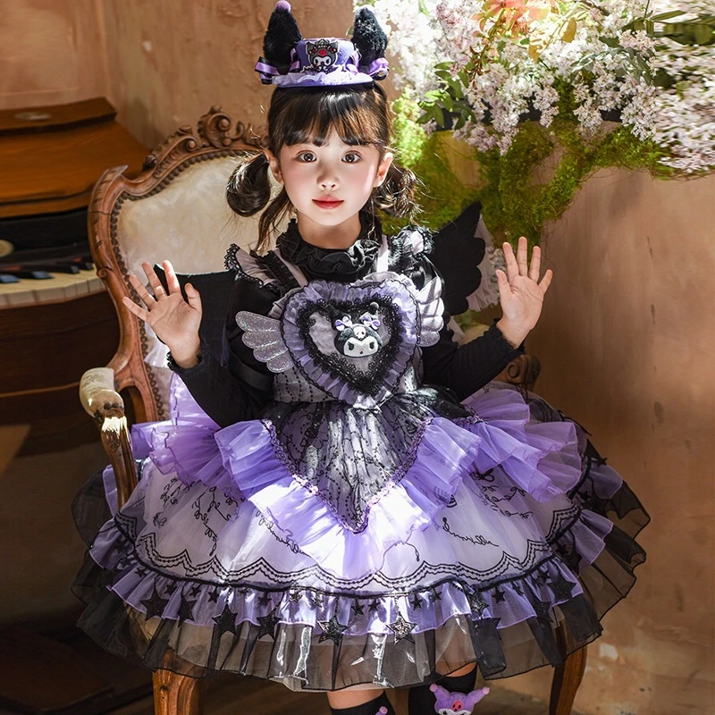 儿童库洛米公主裙背心裙洛丽塔生日礼服春秋季款连衣裙女童3-6岁