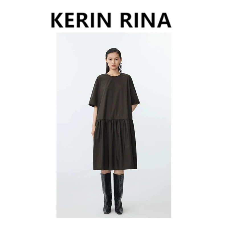 Kerin {商场同款}--JN25夏新品连衣裙短袖宽松拼接