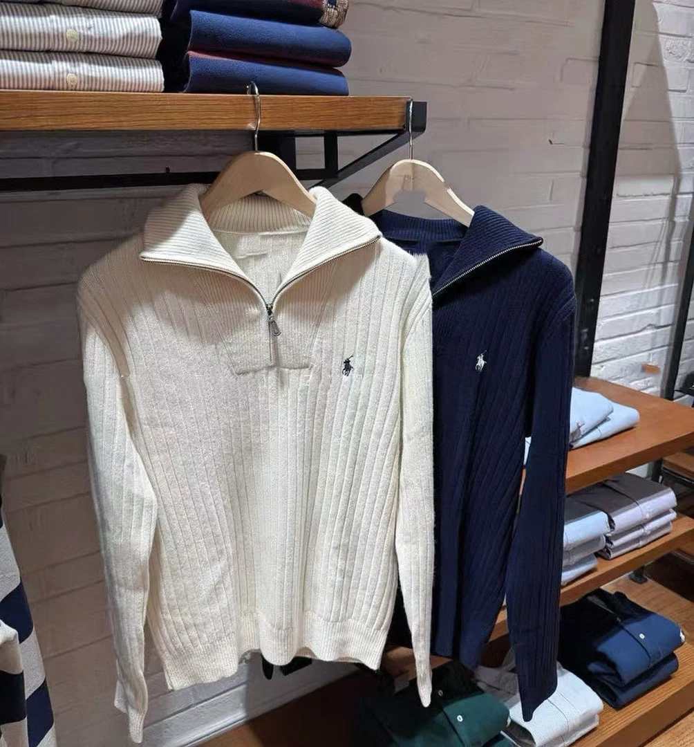 【陈元一】男女同款 小马罗纹版羊毛半高领拉链毛衣（4个色）
