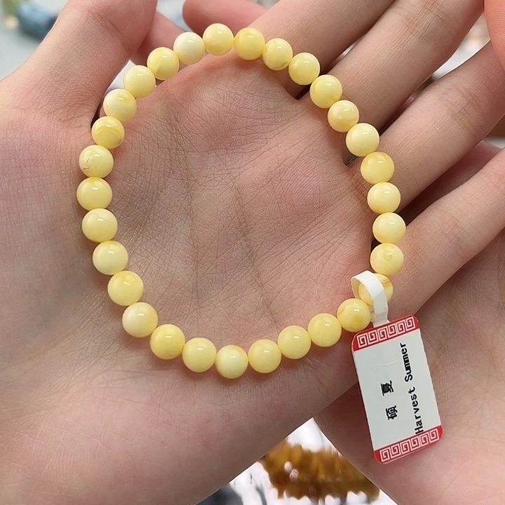 手链未镶嵌水晶蜜蜡6-7mm