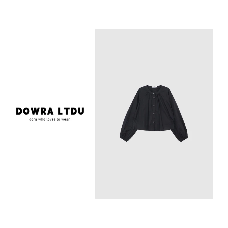 朵拉【】2024年秋季新款圆领纯色百搭衬衫潮SOMMY-0232
