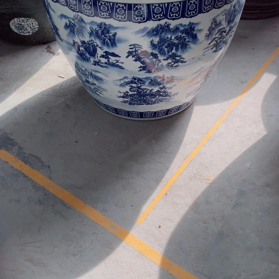 缸青花山水80✖️60瓷瓷
