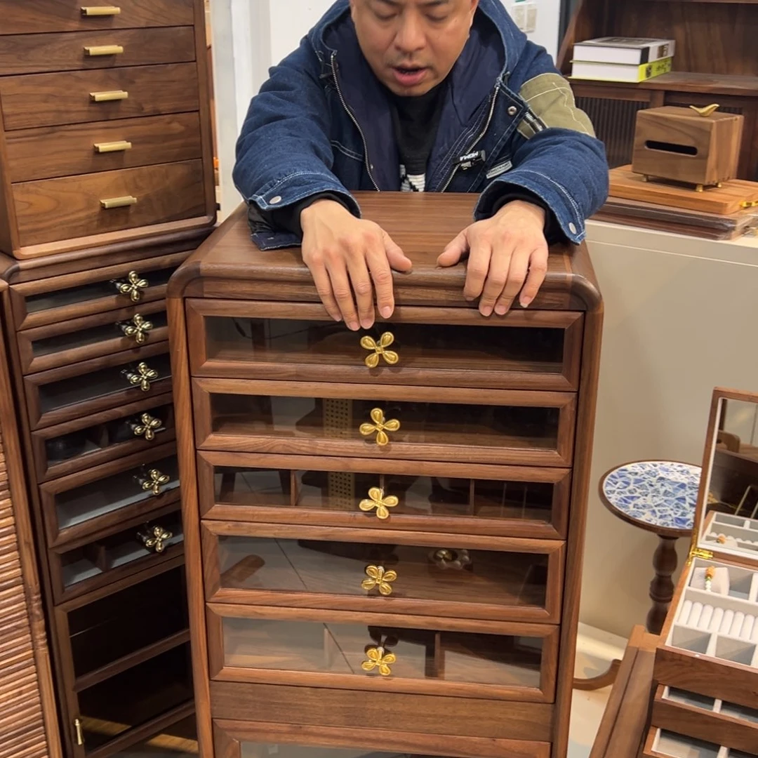 木北美黑胡桃木落地牙科柜