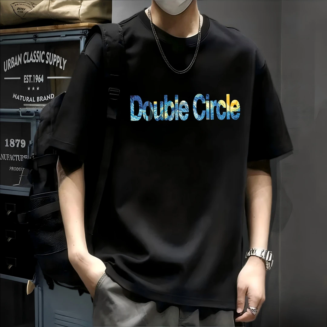 男士男款休闲个性痞帅t恤健身运动透气吸湿纯棉短袖T恤上衣半袖