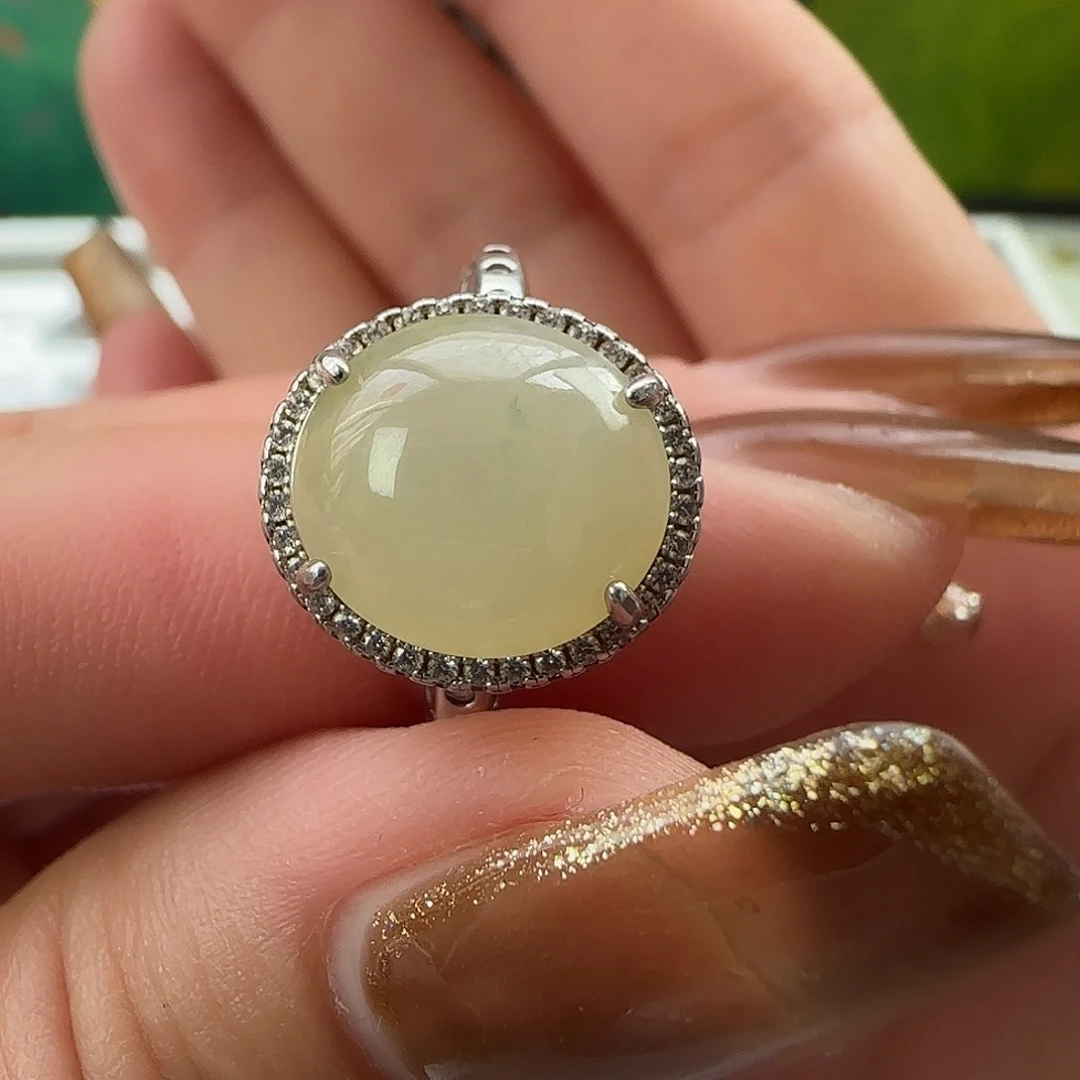 翡翠银S925镶嵌戒指