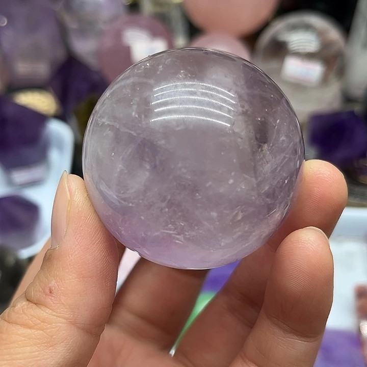 水晶未镶嵌珠宝半成品149克紫水晶球
