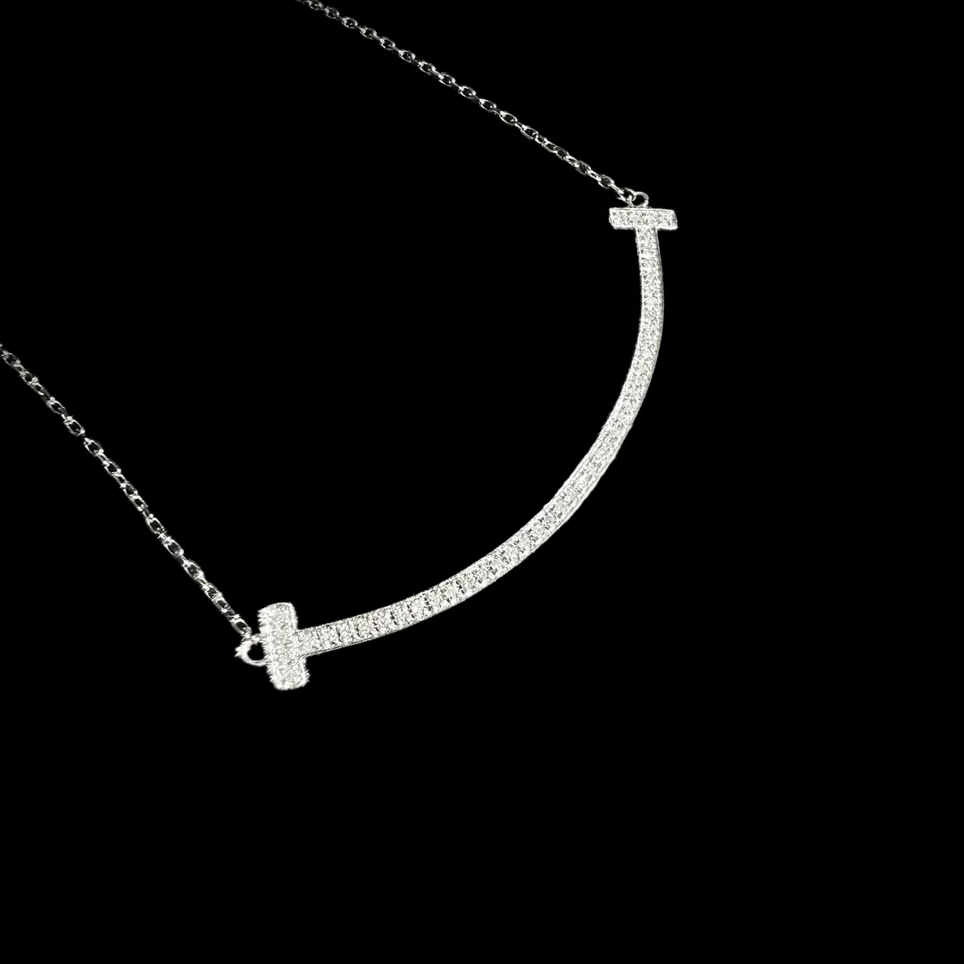 CERO【微笑项链】白金轻奢时尚百搭气质微笑钻石项链KK00020