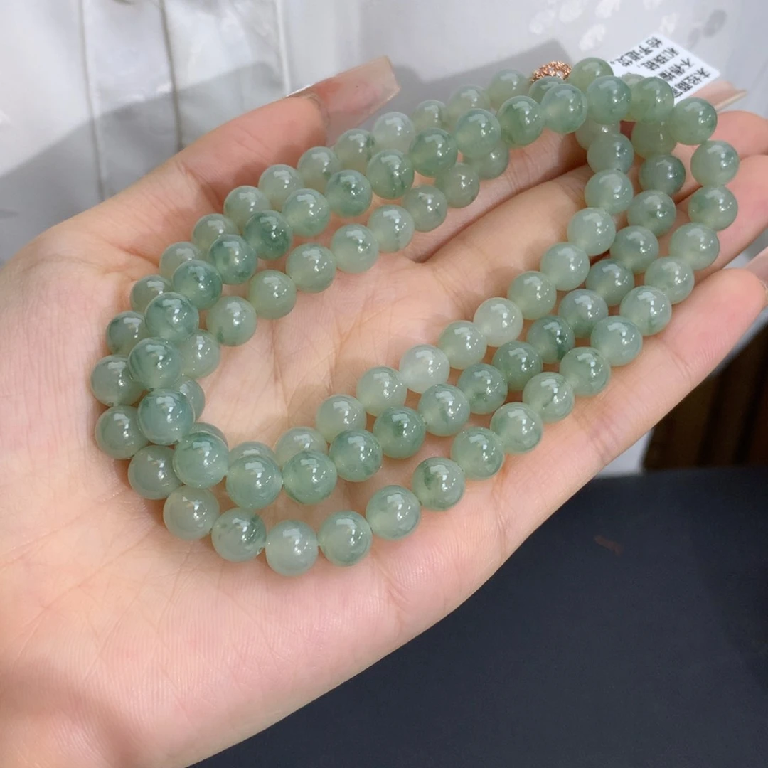 未镶嵌手链翡翠卡7.4冰胶晴飘花