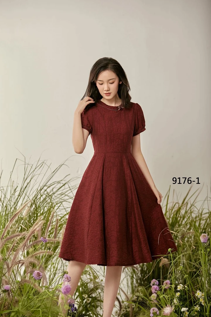 G9176-1夏季新款时尚复古显贵气气质女士连衣裙