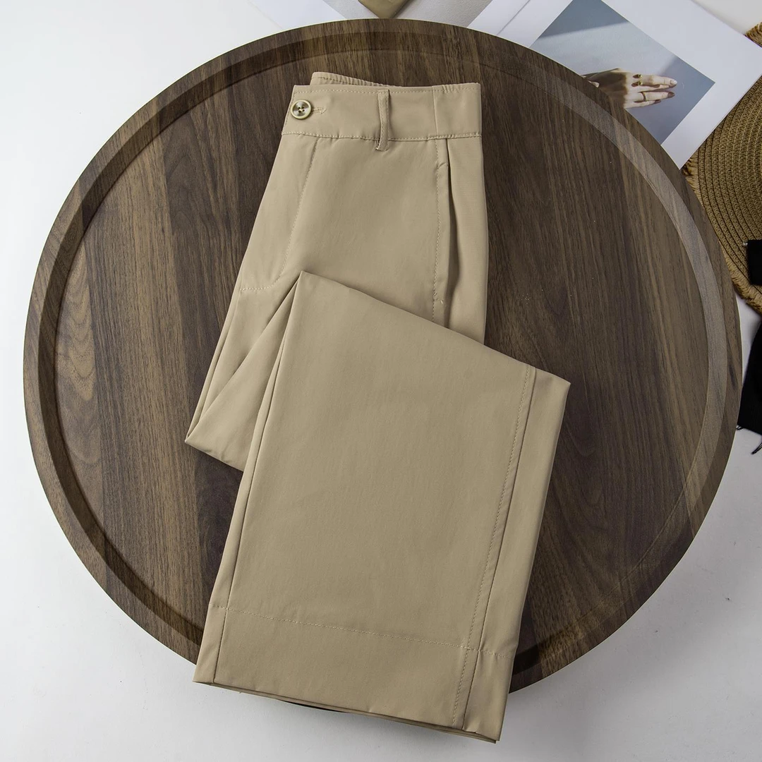 冰丝九分阔腿裤女裤子女款爆款2025新款高腰宽松垂感休闲直筒裤