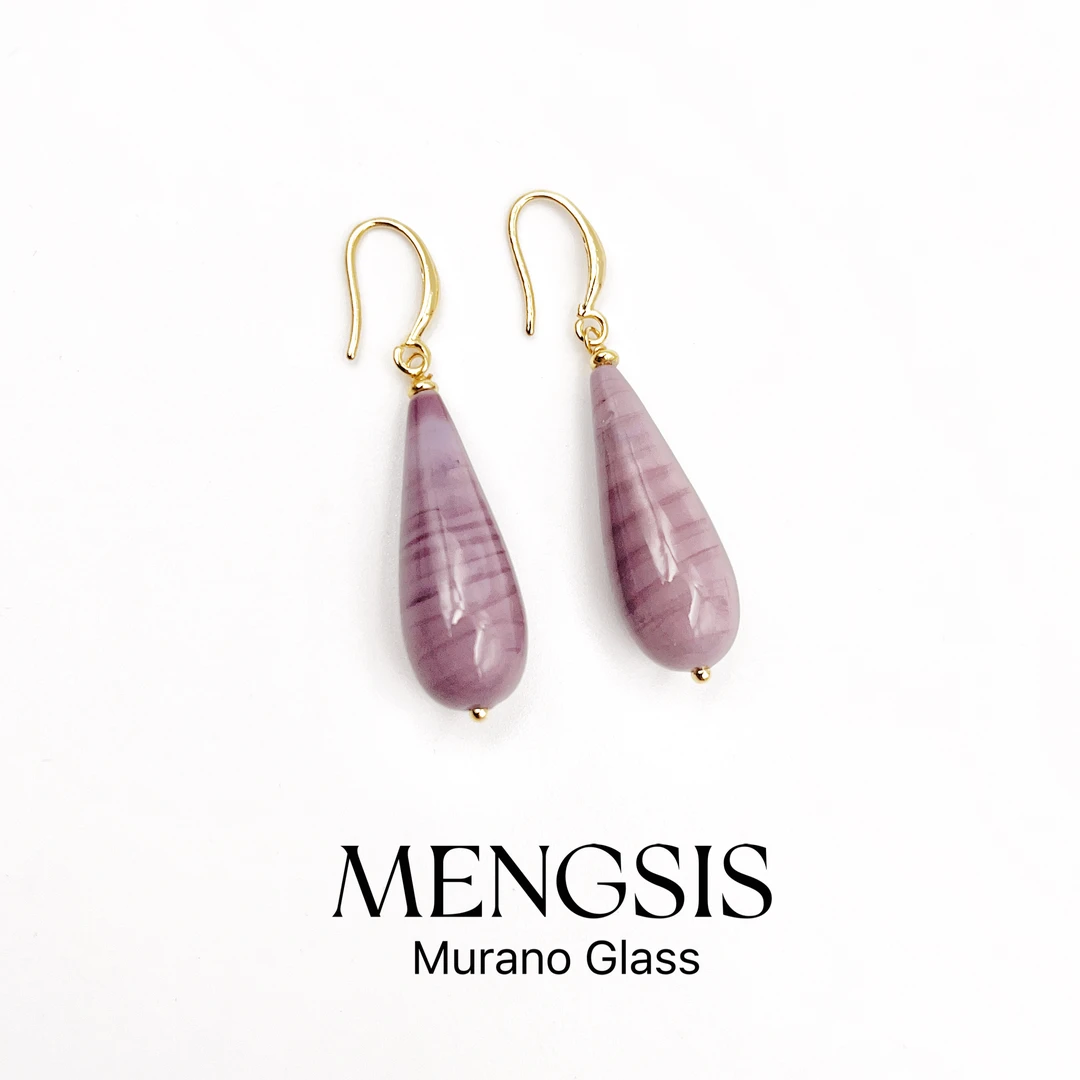 意大利Murano琉璃  水滴造型设计琉璃精致小巧耳饰