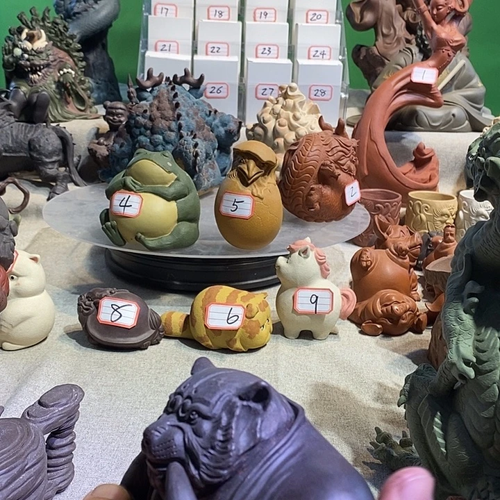 泥塑紫砂雕塑烟斗虎