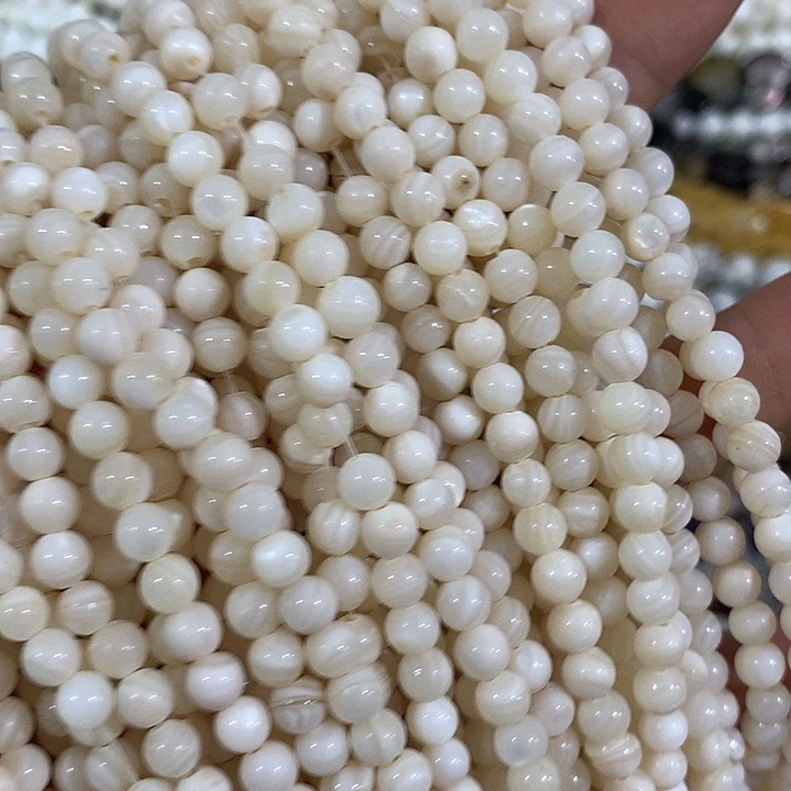 3条5mm天然贝壳圆珠