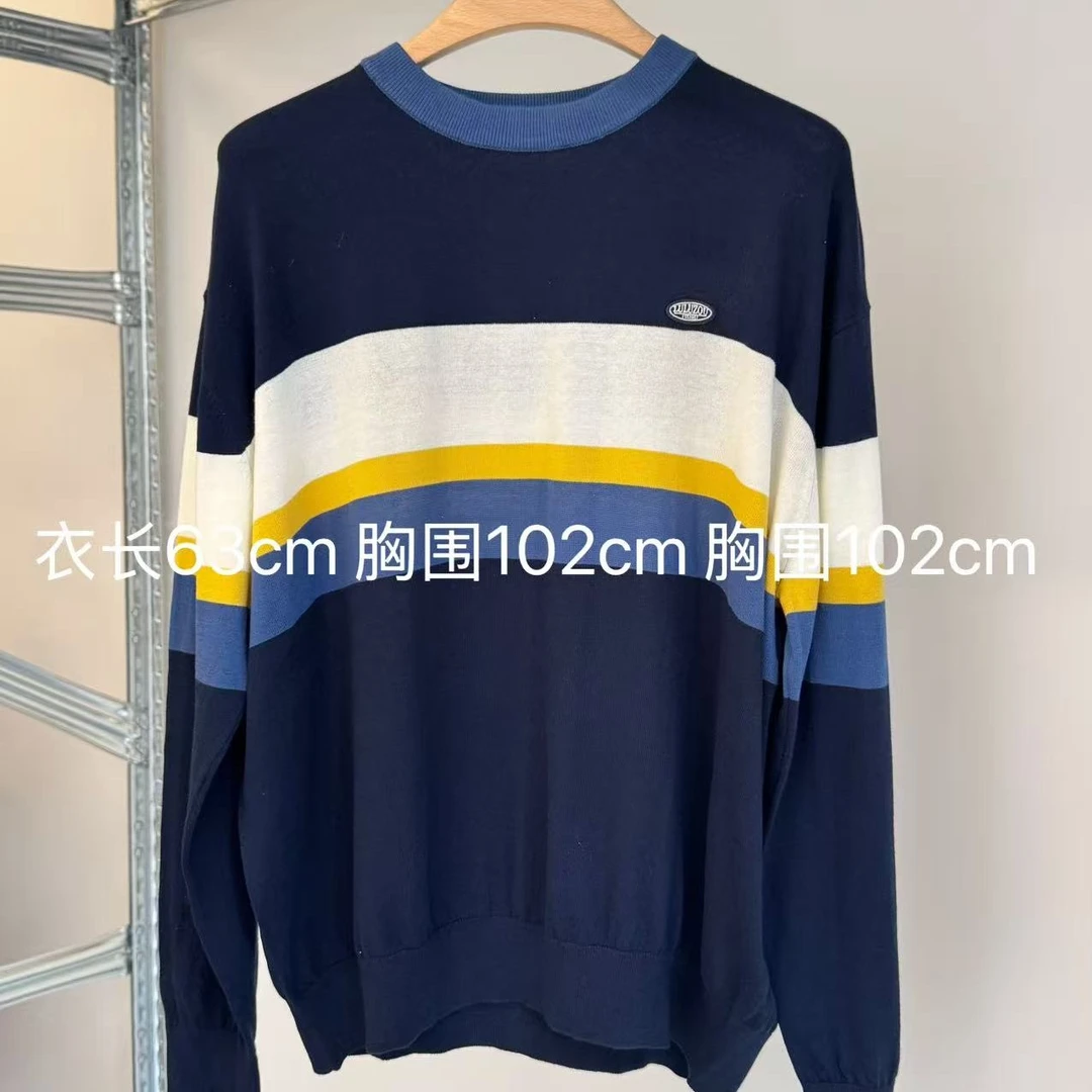 luluzou撞色条纹针织衫9128