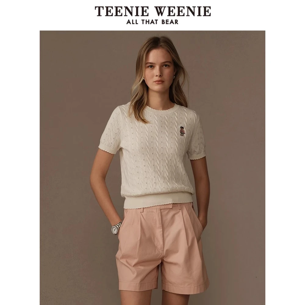 TeenieWeenie小熊女装毛衣25清新休闲马卡龙圆领短袖TTKW256522N