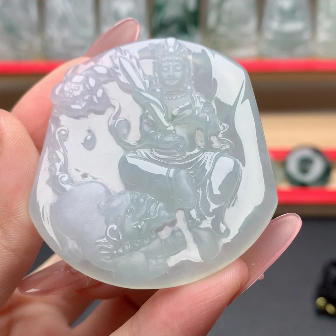 诺***诺颈饰未镶嵌翡翠文殊菩萨