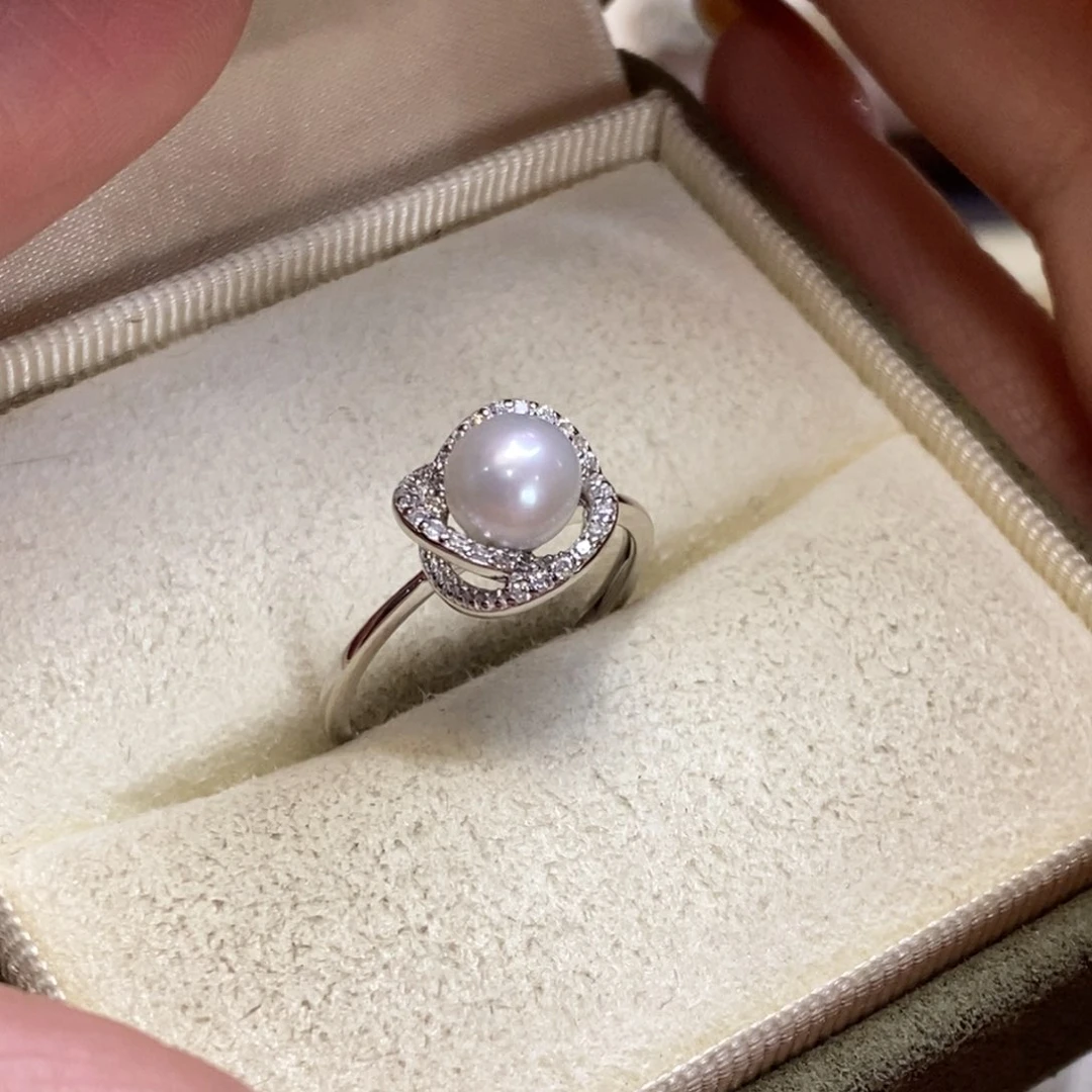 淡水珍珠戒指银S925镶嵌