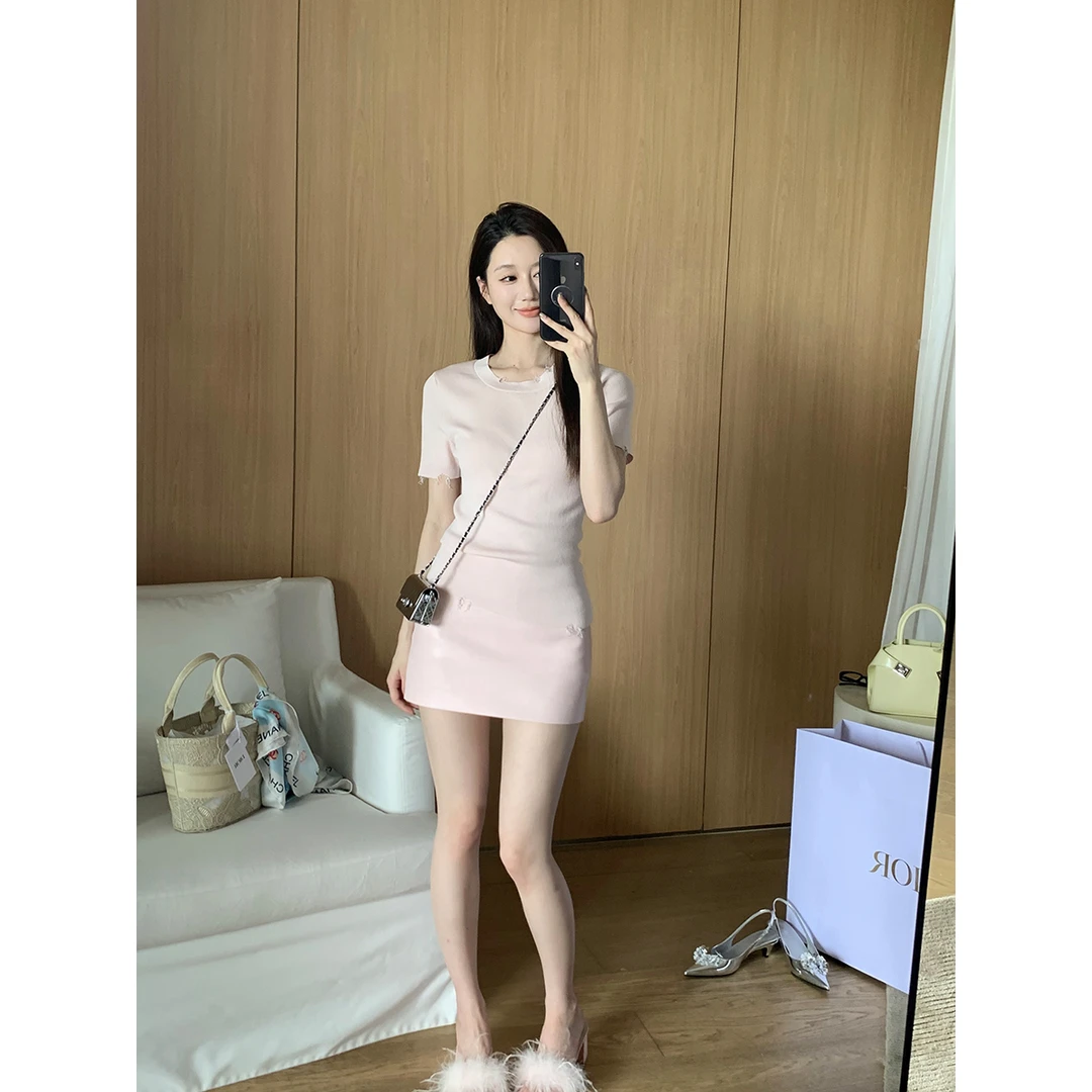 FORNI x YOYO 小寄语 破边圆领短袖舒适时尚百搭休闲纯色简约上衣