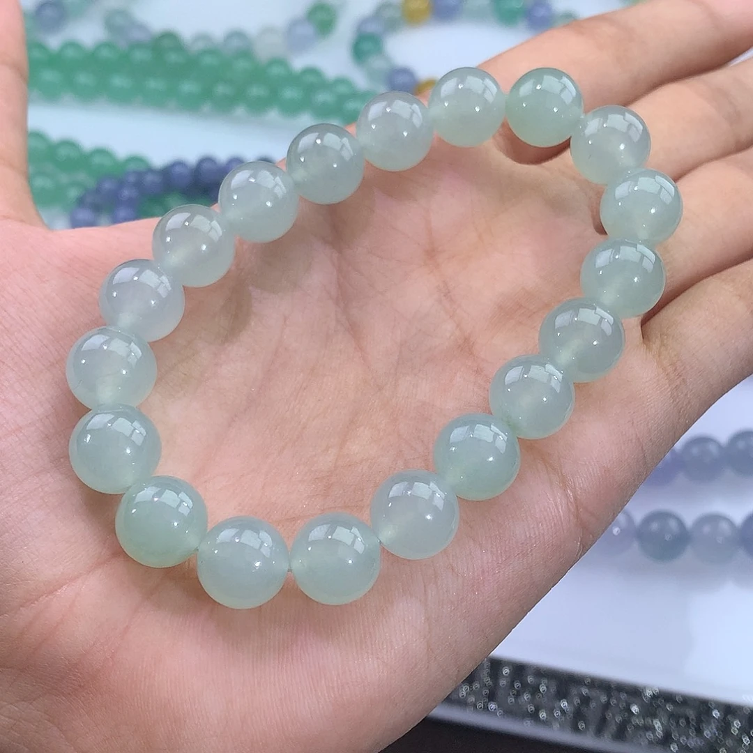 未镶嵌手链翡翠翡翠冰种甜绿手串