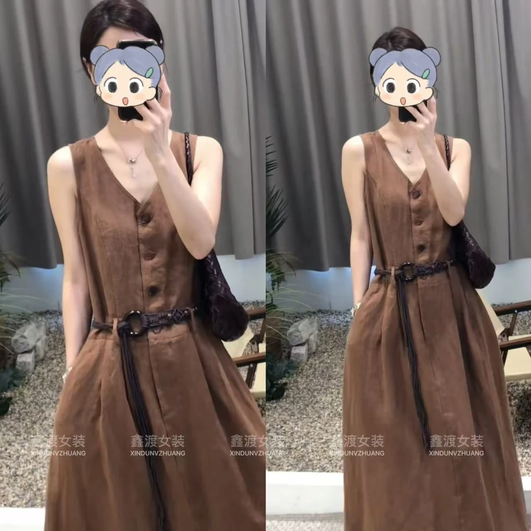 2025夏季新款时尚显瘦气质女士网红洋气连衣裙百搭款D5981