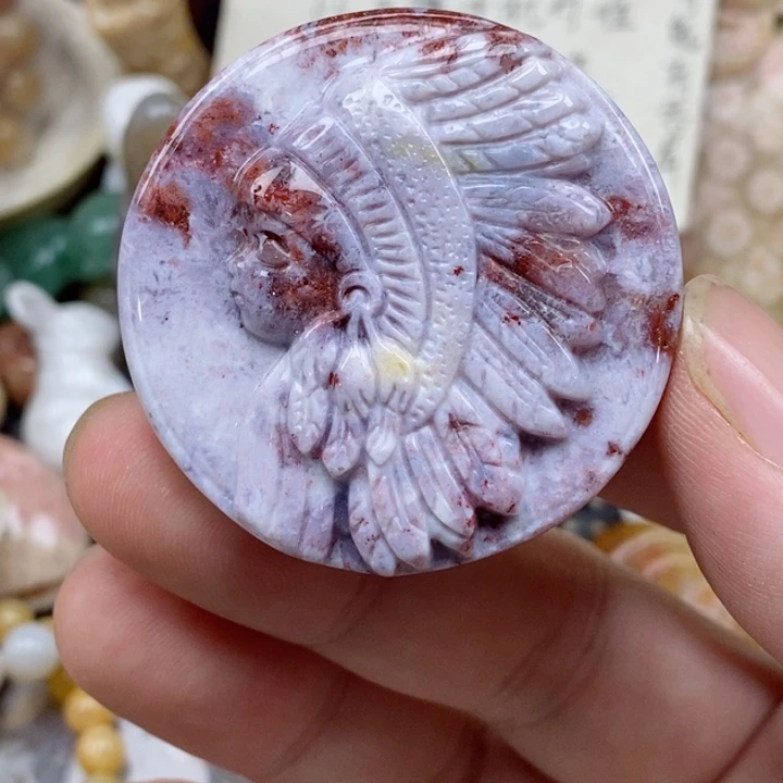 硅化珊瑚（珊瑚玉）未镶嵌颈饰有瑕