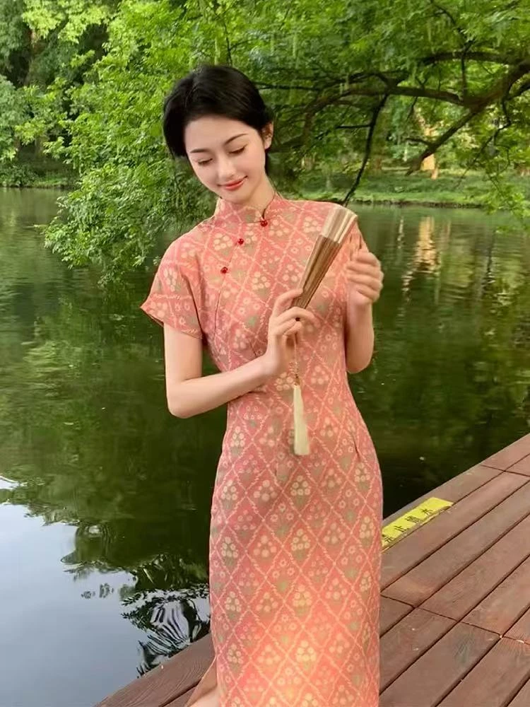 年轻款气质时尚『花间月』旗袍显瘦中国风-015