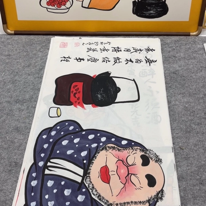 国画手绘禅意画一物一拍