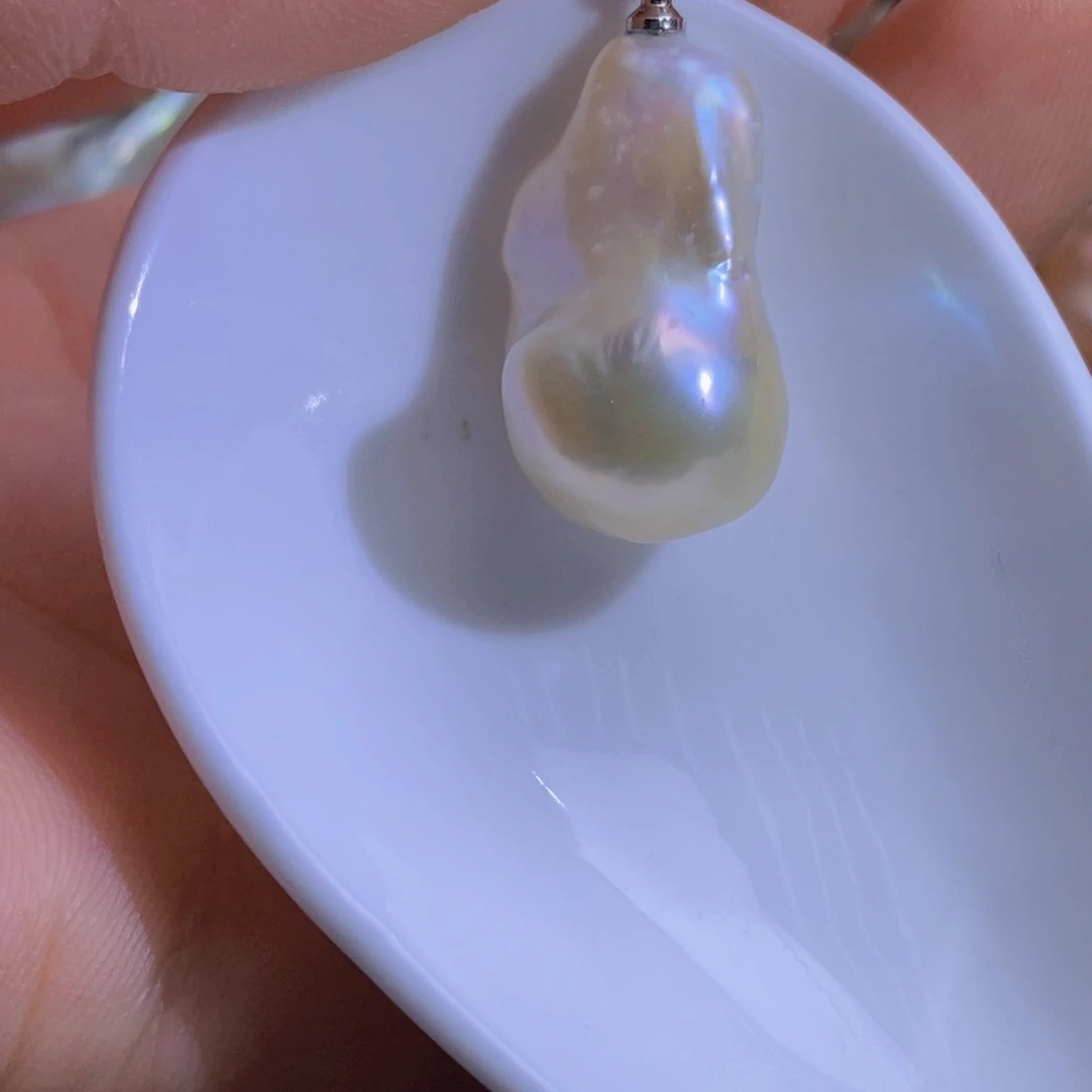 银S925镶嵌淡水珍珠微瑕