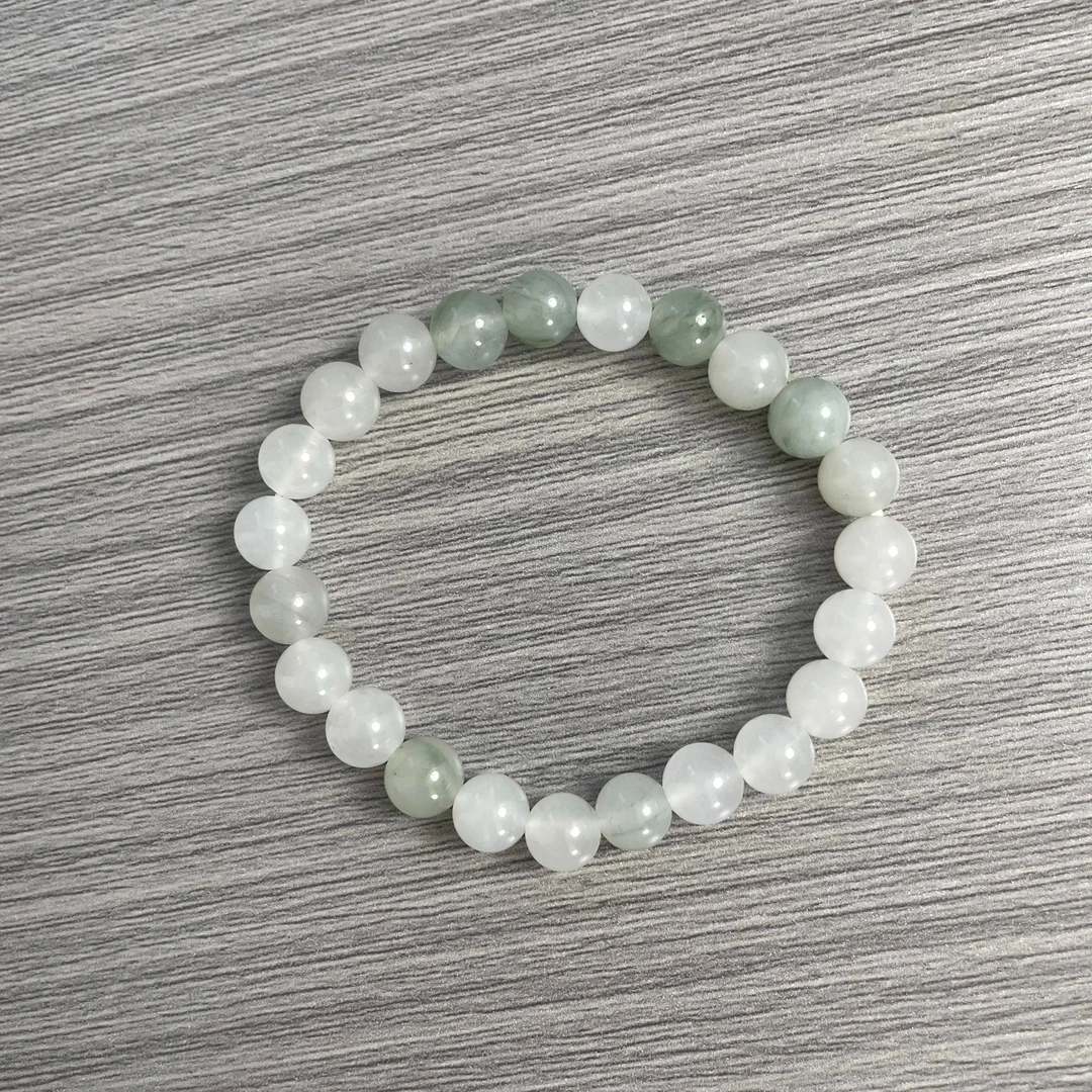 Y001新疆玉圆珠手串8+mm