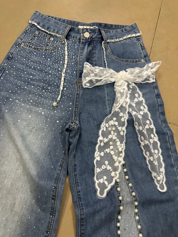 百搭休闲风蓝色成人蕾丝腰带洋气时尚中性腰链