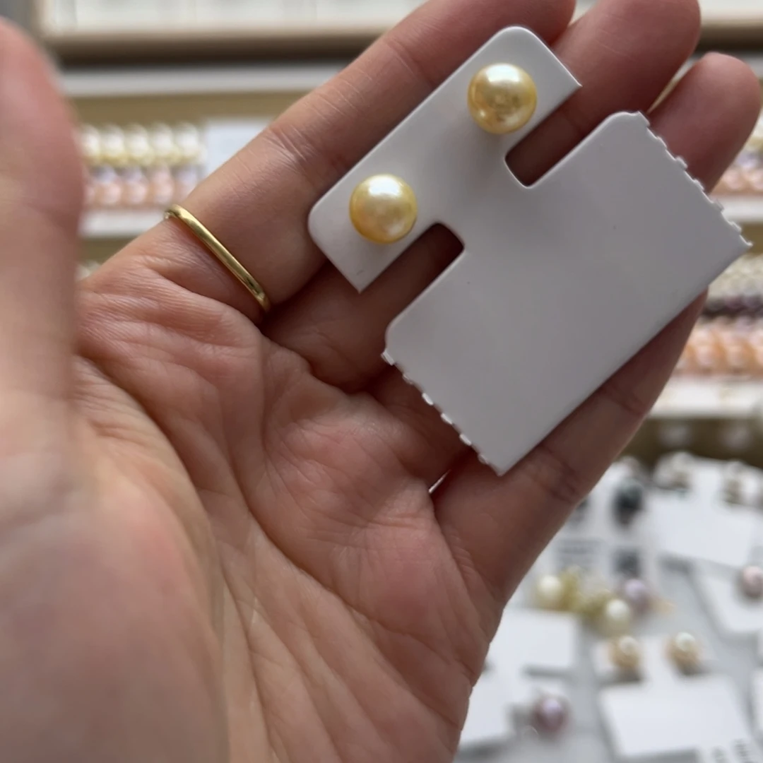 海水珍珠耳饰银S925镶嵌