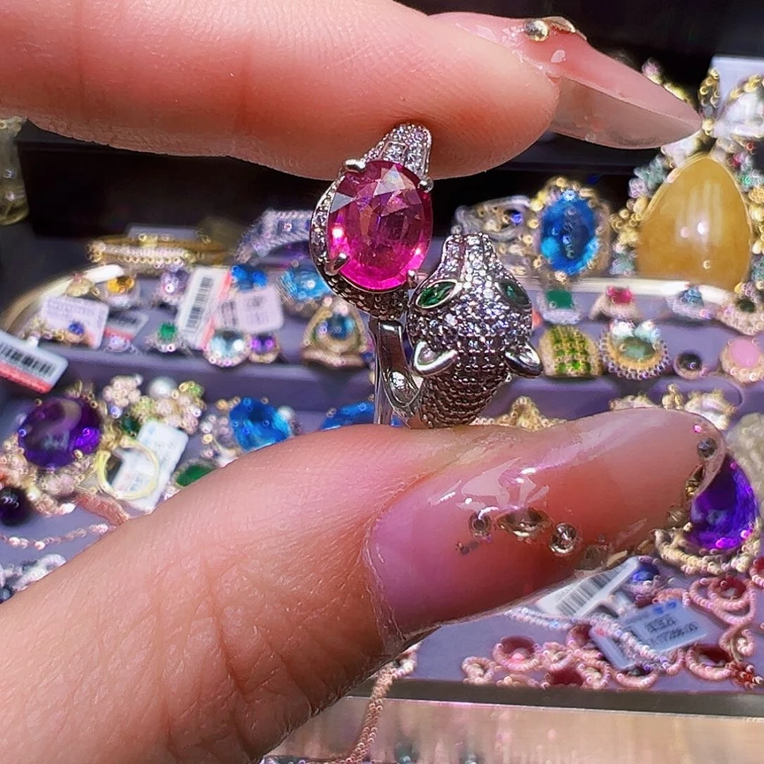 碧玺天然银S925镶嵌碧玺