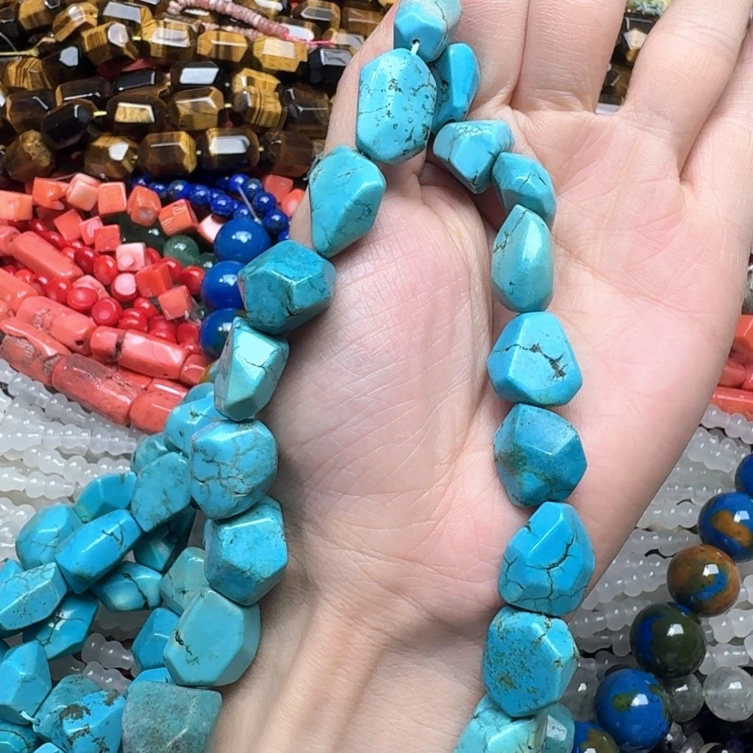 玛瑙/玉髓未镶嵌珠宝半成品一条14mm原矿松石