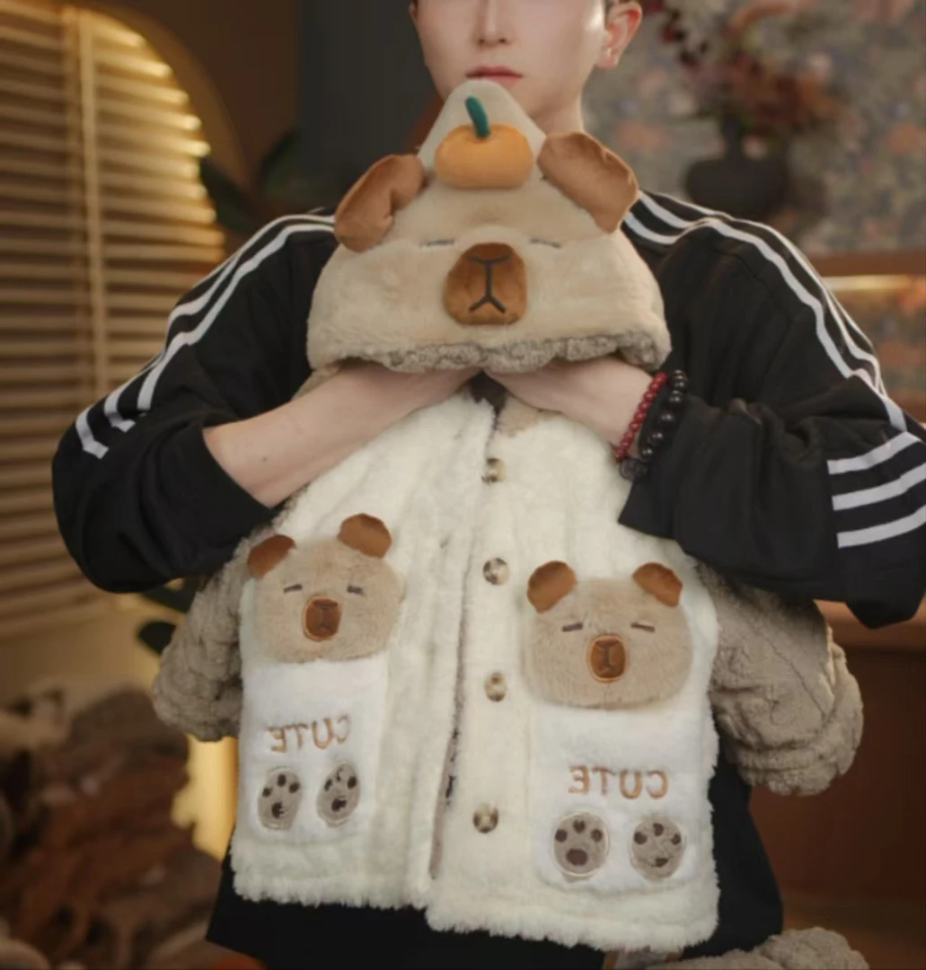 【&&荣】（卡皮巴拉）儿童2024新款家居服中大童加厚保暖外套24S066