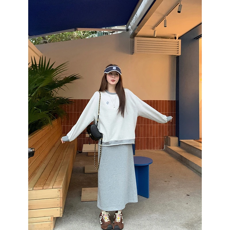 杨杨YANGRUOYU 2/21【慵懒春日】卫衣套装女休闲宽松百搭半身裙女