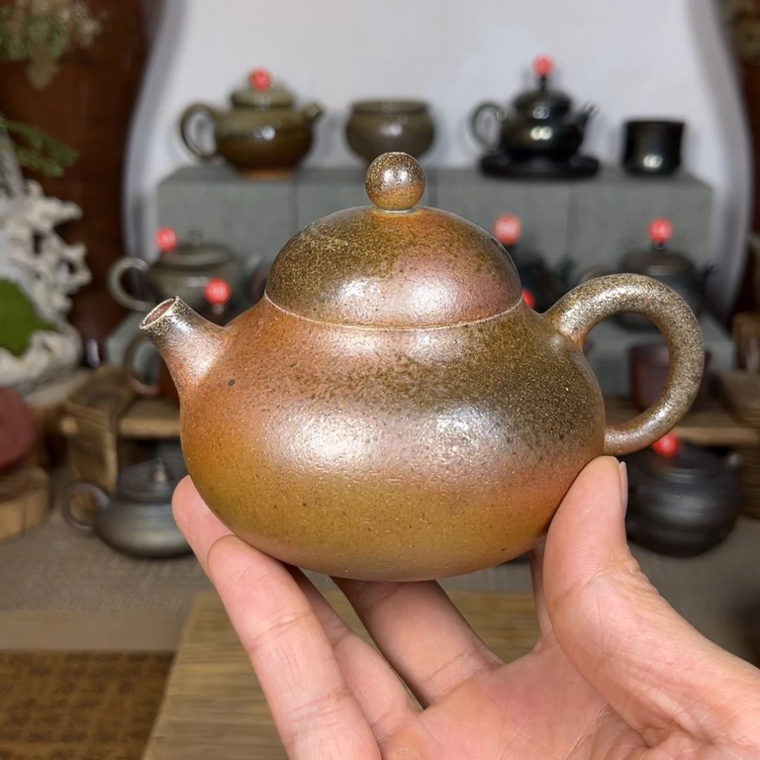 壶建水紫陶白泥福禄壶220c c