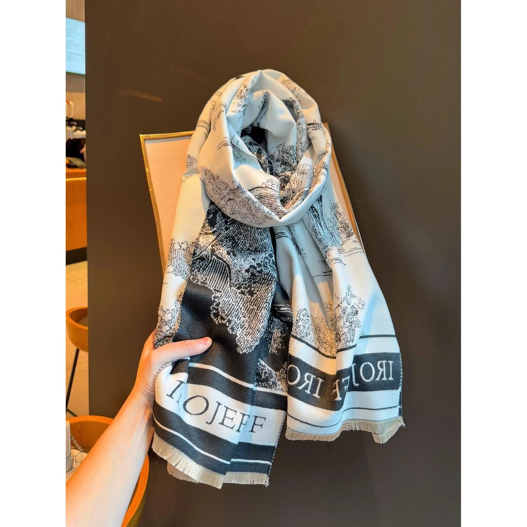 culv黑白双面可戴冬季围巾女2026新款高档空调房外搭披肩保暖围脖