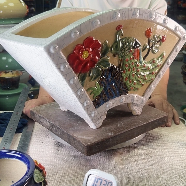 我***人泳坤堂石湾花盆陶瓷