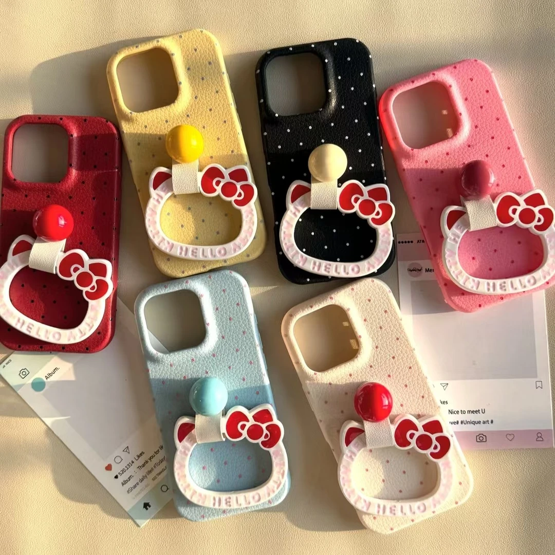 荔枝纹波点适用苹果15/16Pro手机壳华为OPPO小米VIVO一加新款女壳