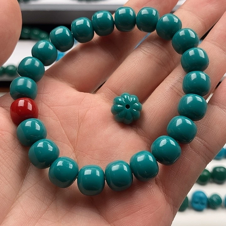 山***海非金属卡10蓝绿手串