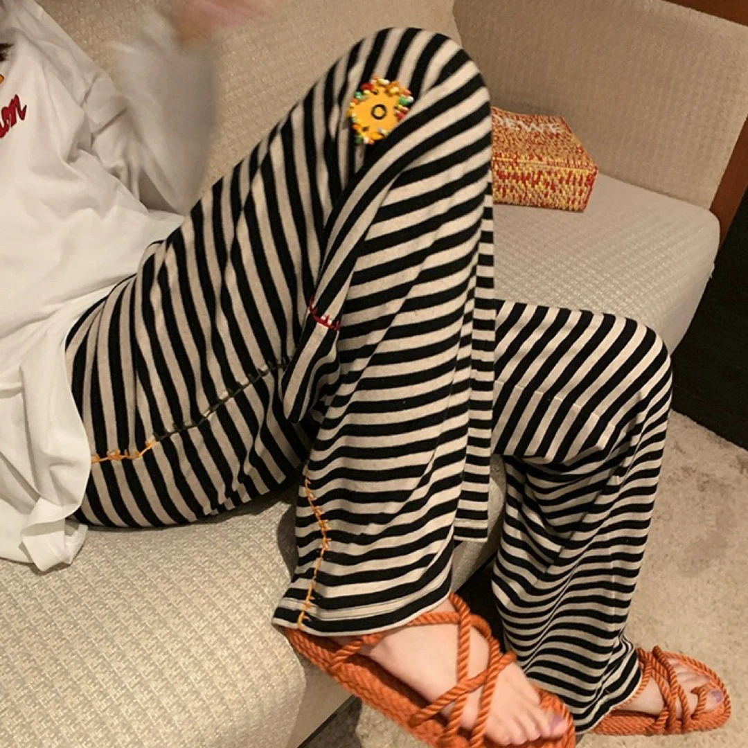 青岛代工！可家居可外穿的条纹裤～看版型！